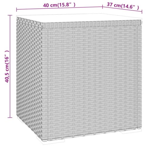 Tempered Glass Side Table Indoor Outdoor Coffee Tea Stand Rattan Black 40x37x40.5cm - Image 5