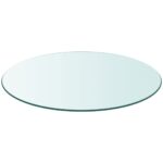 Tempered Glass Round Table Top DIY Transparent Desk Tabletop Panel Board 800mm