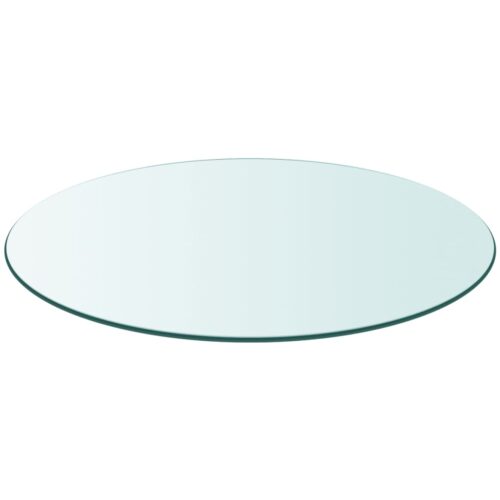 Tempered Glass Round Table Top DIY Transparent Desk Tabletop Panel Board 800mm