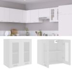 Hanging Glass Cabinet White 60x31x60cm Engineered Wood