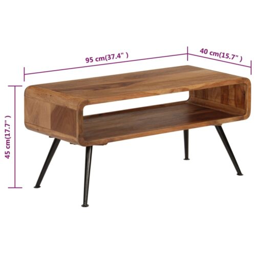 Coffee Table Solid Sheesham Wood 95x40x45cm - Image 7