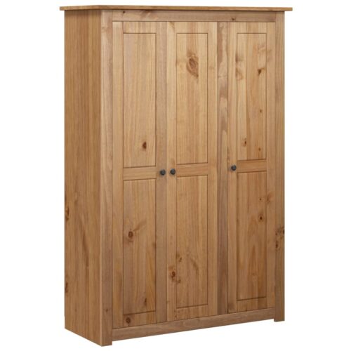 3-Door Wardrobe 118x50x171.5cm Pine Panama Range - Image 2