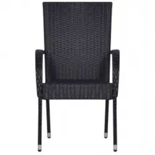 5-Piece Outdoor Dining Set Black - Image 4