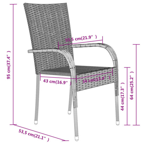5-Piece Outdoor Dining Set Black - Image 7