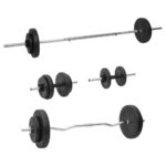 Barbell Dumbbell with Plates 60 kg Weight Training Bench Press Home Gym Fitness Exercise