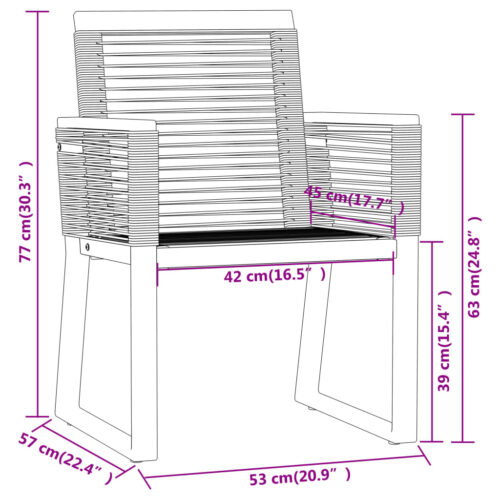 5-Piece Garden Dining Set Black - Image 7