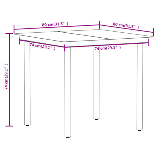 5-Piece Garden Dining Set Black - Image 8