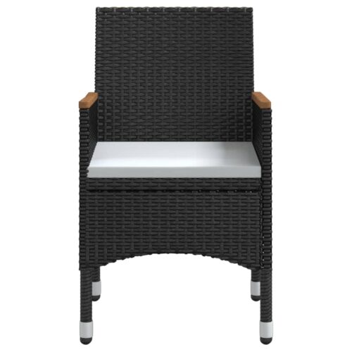 5-Piece Outdoor Dining Set with Cushions Black - Image 4