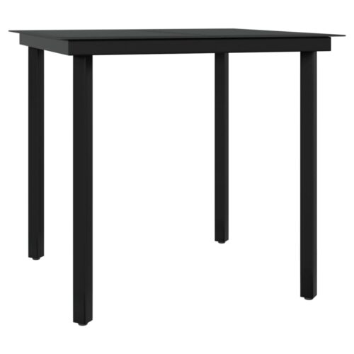 5-Piece Outdoor Dining Set with Cushions Black - Image 6