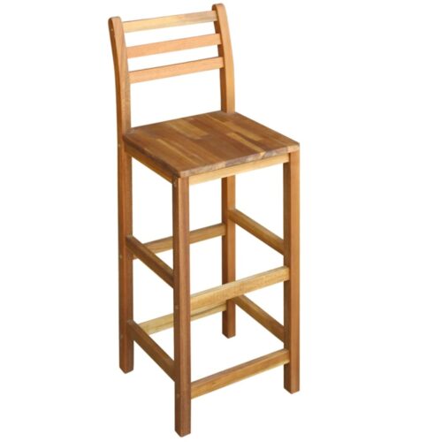 Bar Table Chair Set 7 Pieces Solid Acacia Wood - Image 3