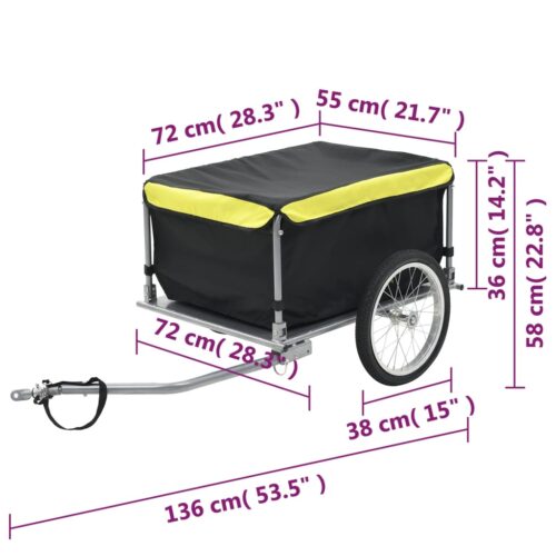 Bike Trailer Black Yellow 65 kg - Image 6