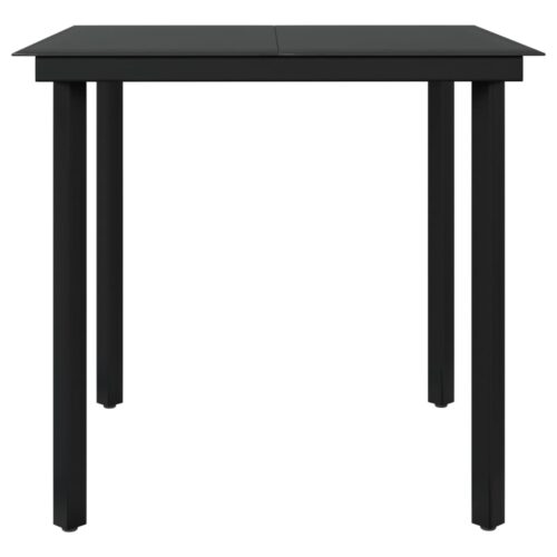 5-Piece Outdoor Dining Set with Cushions Grey Black - Image 5