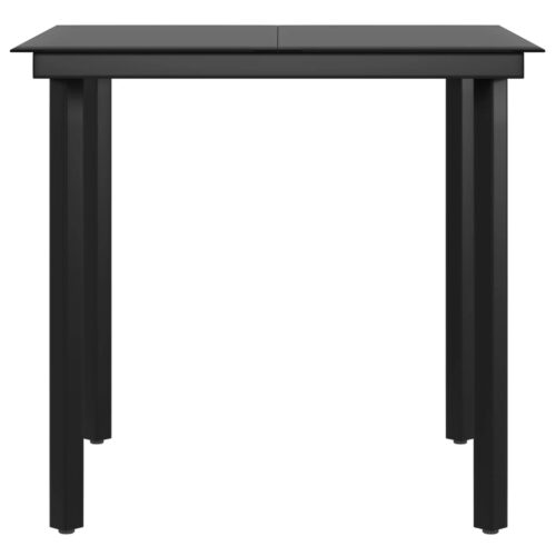 5-Piece Garden Dining Set with Cushions Grey Black - Image 6