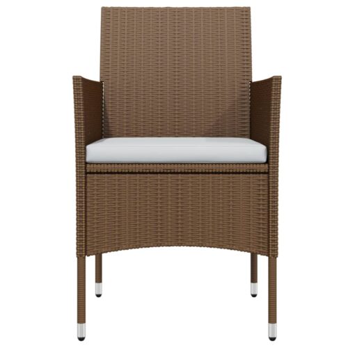 5-Piece Garden Dining Set with Cushions Brown Black - Image 4