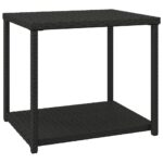 Side Table Black 55x45x49cm Poly Rattan