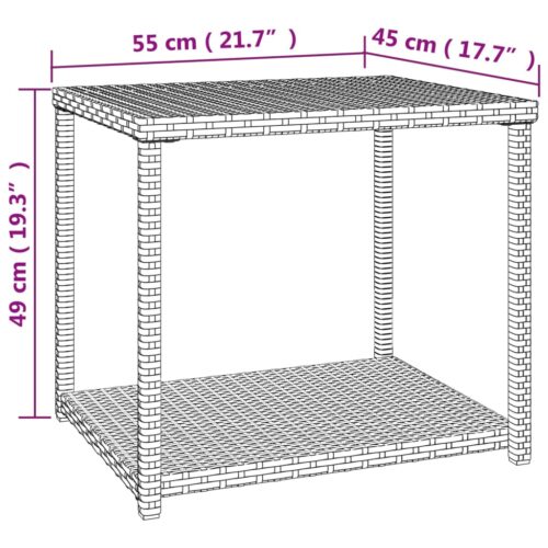 Side Table Black 55x45x49cm Poly Rattan - Image 6