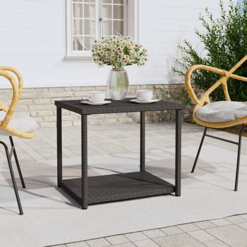 Side Table Black 55x45x49cm Poly Rattan - Image 7