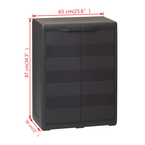 Garden Storage Cabinet with 1 Shelf Black - Image 9