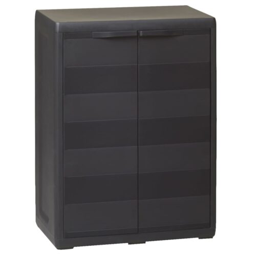 Garden Storage Cabinet with 1 Shelf Black - Image 11
