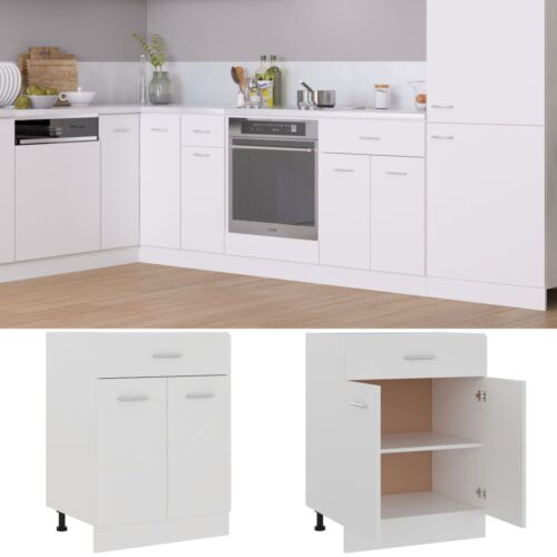 Drawer Bottom Cabinet White 60x46x81.5cm Engineered Wood - Image 2