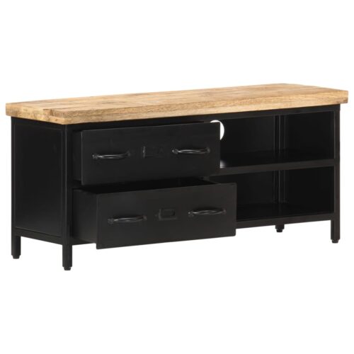 TV Cabinet 90x30x41cm Rough Mango Wood - Image 2