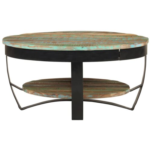 Coffee Table 65cm Solid Reclaimed Wood - Image 2