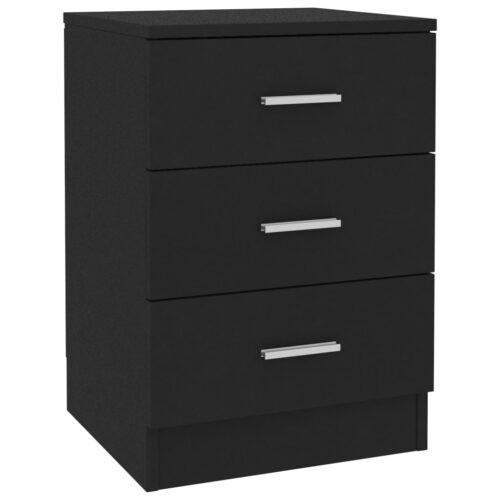 Bedside Cabinets 2pcs Black 38x35x56cm Engineered Wood - Image 3