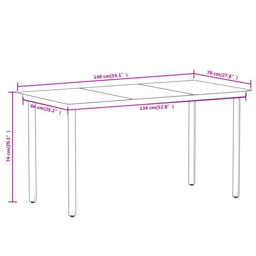 5-Piece Garden Dining Set Black - Image 8