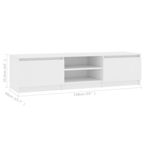 TV Cabinet White 140x40x35.5cm Engineered Wood - Image 7
