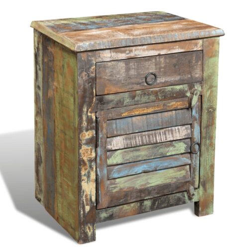 End Table with 1 Drawer 1 Door Reclaimed Wood - Image 3