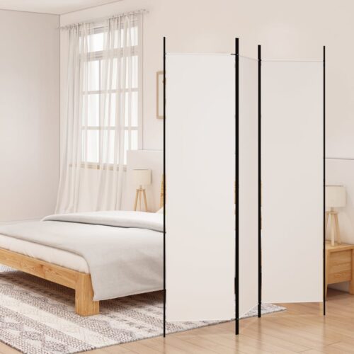 3-Panel Room Divider White 150x200cm Fabric - Image 9