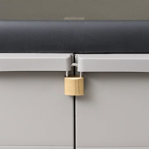 Garden Storage Cabinet with 1 Shelf Black Grey - Image 4