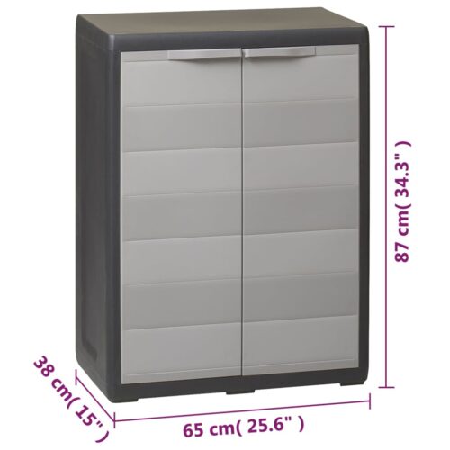 Garden Storage Cabinet with 1 Shelf Black Grey - Image 9
