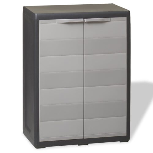 Garden Storage Cabinet with 1 Shelf Black Grey - Image 11