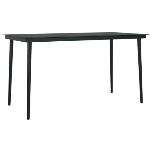 5-Piece Garden Dining Set Black - Image 3