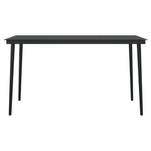 5-Piece Garden Dining Set Black - Image 4