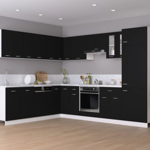 Sink Bottom Cabinet Black 80x46x81.5cm Engineered Wood - Image 3