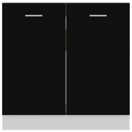 Sink Bottom Cabinet Black 80x46x81.5cm Engineered Wood - Image 6
