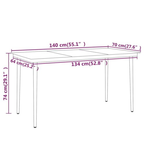 5-Piece Garden Dining Set Black - Image 7