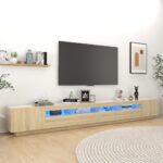 TV Cabinet with LED Lights Sonoma Oak 300x35x40cm