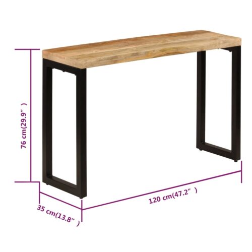 Console Table 120x35x76cm Solid Wood Mango Steel - Image 9