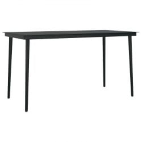 5-Piece Garden Dining Set with Cushions Black - Image 5