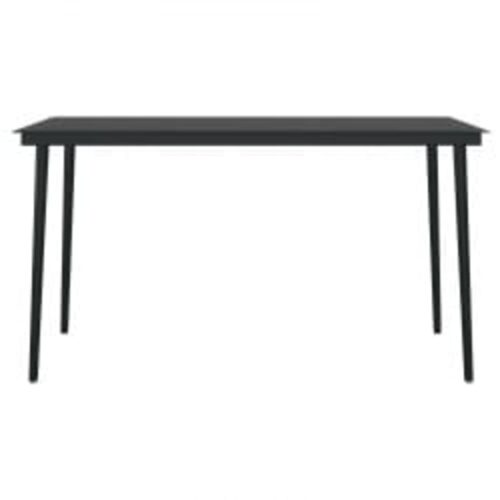 5-Piece Garden Dining Set with Cushions Black - Image 6