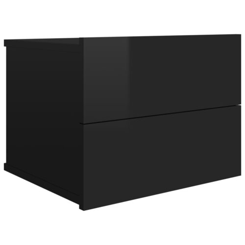 Bedside Cabinets 2pcs High Gloss Black 40x30x30cm Engineered Wood - Image 3