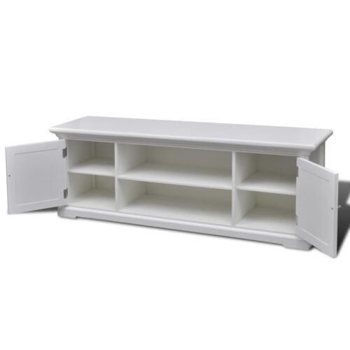 TV Stand White Wood - Image 4
