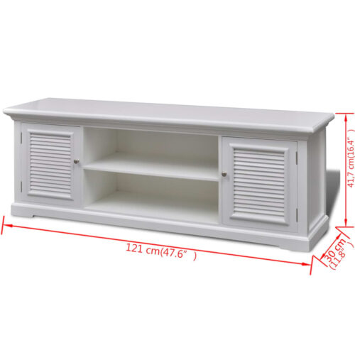 TV Stand White Wood - Image 6