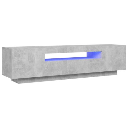 TV Cabinet with LED Lights Concrete Grey 160x35x40cm