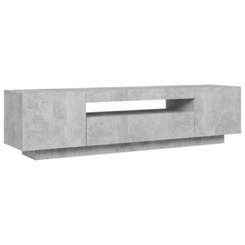 TV Cabinet with LED Lights Concrete Grey 160x35x40cm - Image 8