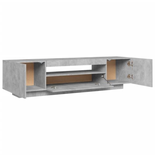 TV Cabinet with LED Lights Concrete Grey 160x35x40cm - Image 11