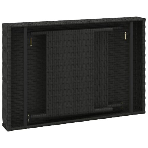 Foldable Side Table Black 60x40x38cm Poly Rattan - Image 5